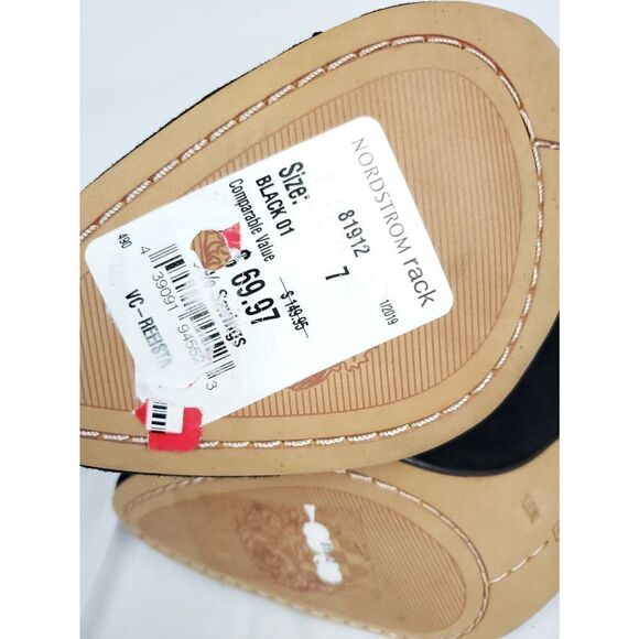 Vince Camuto Black Ankle suede Boots brown  high heels side zipper sz 6.5 - Picture 10 of 10